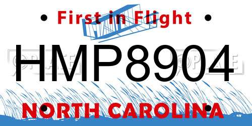 HMP8904 North Carolina License Plate