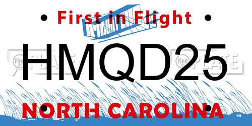 HMQD25 North Carolina License Plate
