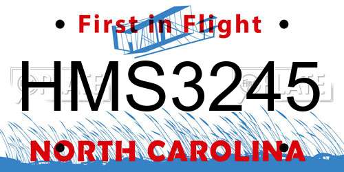 HMS3245 North Carolina License Plate