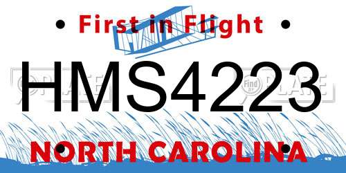 HMS4223 North Carolina License Plate