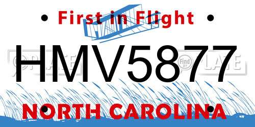 HMV5877 North Carolina License Plate