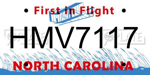HMV7117 North Carolina License Plate