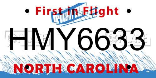 HMY6633 North Carolina License Plate