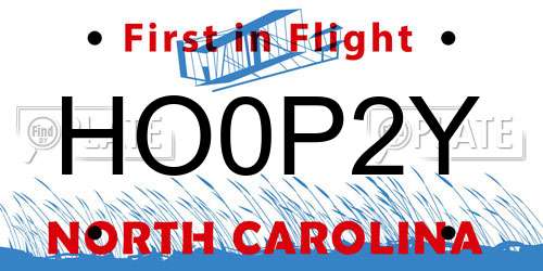 HO0P2Y North Carolina License Plate