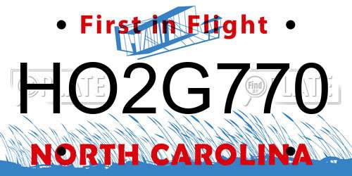 HO2G770 North Carolina License Plate