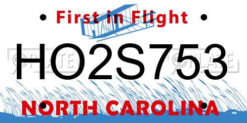 HO2S753 North Carolina License Plate