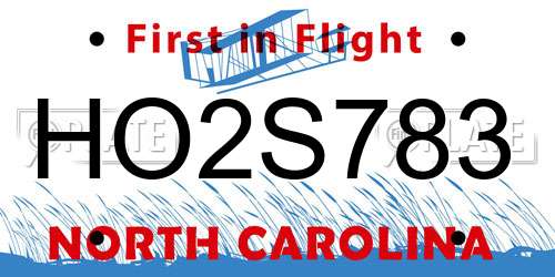 HO2S783 North Carolina License Plate