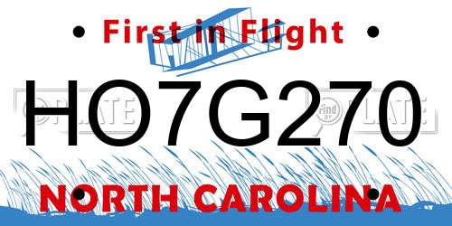HO7G270 North Carolina License Plate
