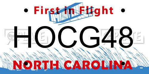 HOCG48 North Carolina License Plate
