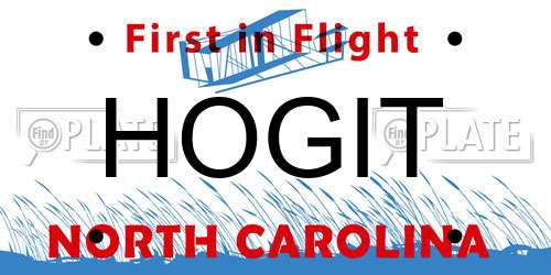 HOGIT North Carolina License Plate
