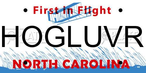 HOGLUVR North Carolina License Plate