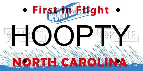 HOOPTY North Carolina License Plate