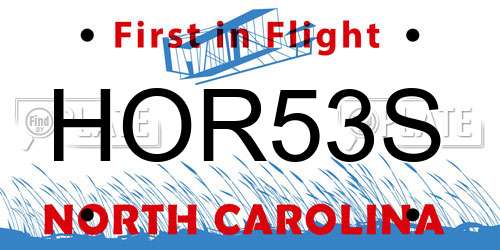 HOR53S North Carolina License Plate