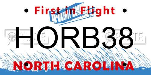 HORB38 North Carolina License Plate
