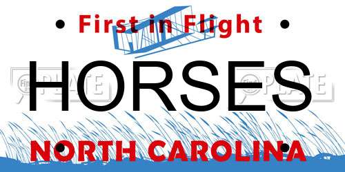 HORSES North Carolina License Plate