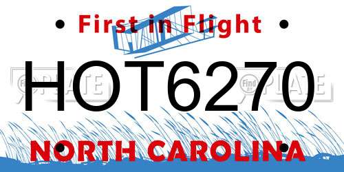 HOT6270 North Carolina License Plate