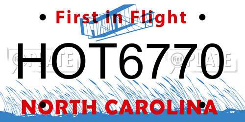 HOT6770 North Carolina License Plate