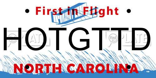 HOTGTTD North Carolina License Plate
