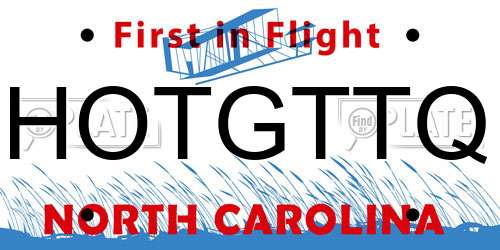 HOTGTTQ North Carolina License Plate