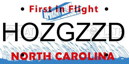 HOZGZZD North Carolina License Plate