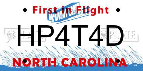 HP4T4D North Carolina License Plate