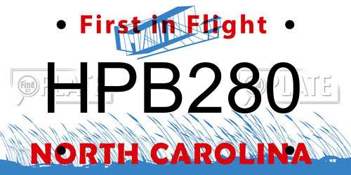 HPB280 North Carolina License Plate