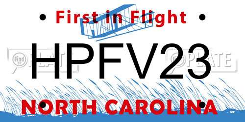 HPFV23 North Carolina License Plate