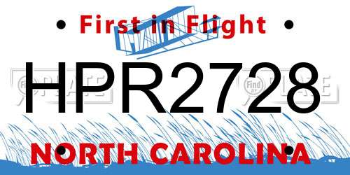 HPR2728 North Carolina License Plate