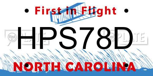 HPS78D North Carolina License Plate