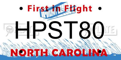 HPST80 North Carolina License Plate