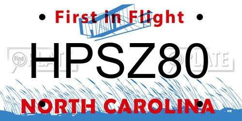 HPSZ80 North Carolina License Plate