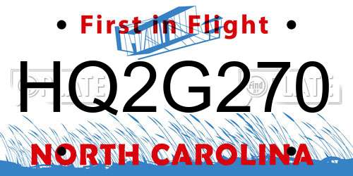 HQ2G270 North Carolina License Plate