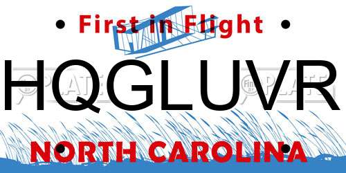 HQGLUVR North Carolina License Plate
