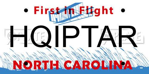 HQIPTAR North Carolina License Plate