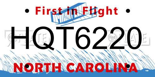 HQT6220 North Carolina License Plate