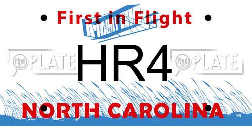 HR4 North Carolina License Plate