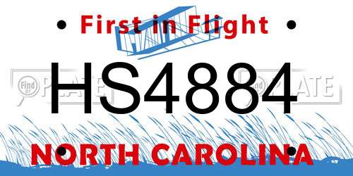 HS4884 North Carolina License Plate