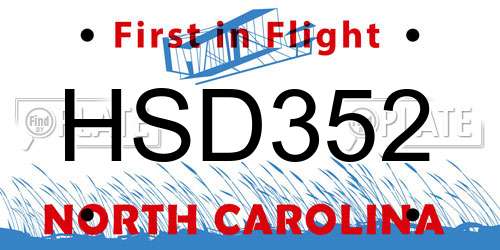 HSD352 North Carolina License Plate