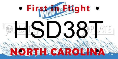 HSD38T North Carolina License Plate