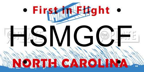 HSMGCF North Carolina License Plate