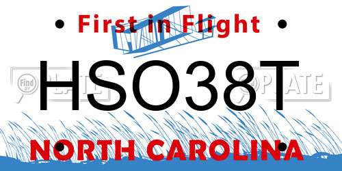 HSO38T North Carolina License Plate
