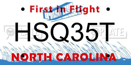 HSQ35T North Carolina License Plate