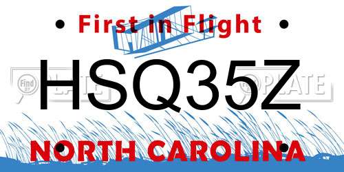 HSQ35Z North Carolina License Plate