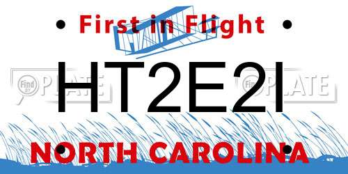 HT2E2I North Carolina License Plate