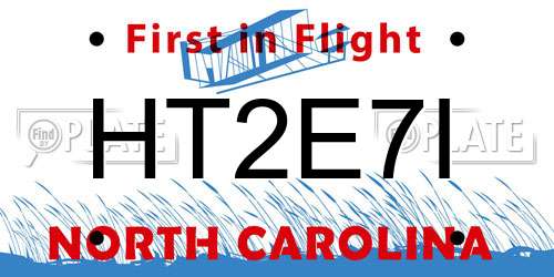 HT2E7I North Carolina License Plate