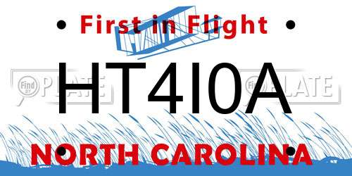 HT4I0A North Carolina License Plate