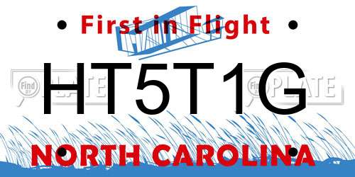 HT5T1G North Carolina License Plate