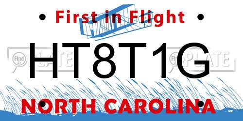 HT8T1G North Carolina License Plate