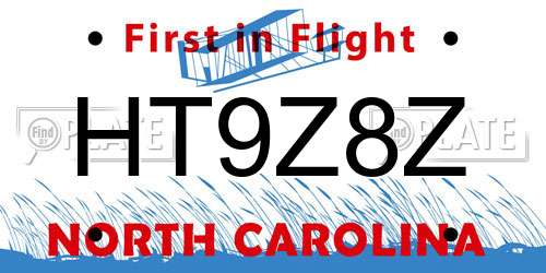 HT9Z8Z North Carolina License Plate