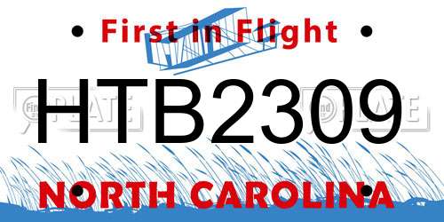 HTB2309 North Carolina License Plate